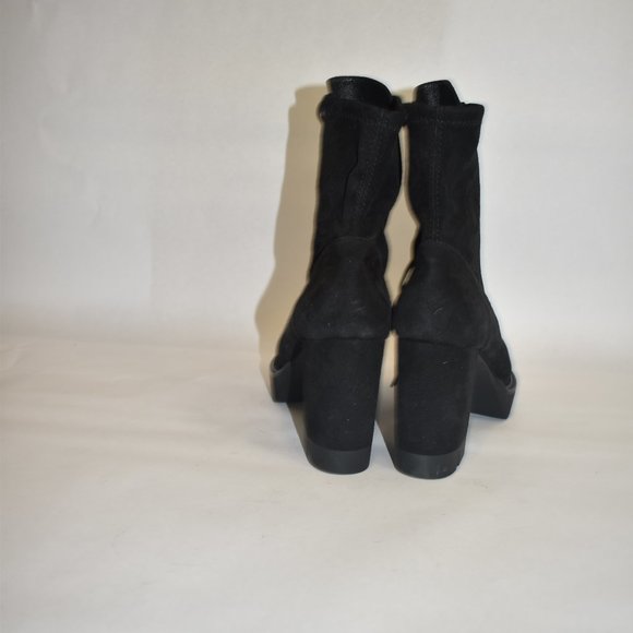STUART WEITZMAN ANDE LACE-UP BLOCK BOOT PLATFORM SUEDE BLACK 8.5 (P12) - Picture 7 of 10